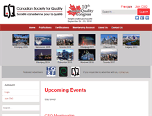 Tablet Screenshot of canadiansocietyforquality.com